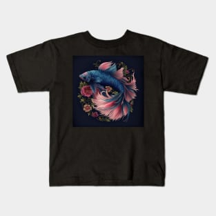 Floral Betta fish Kids T-Shirt